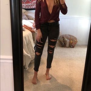 American eagle frayed hem skinny jean jeggings